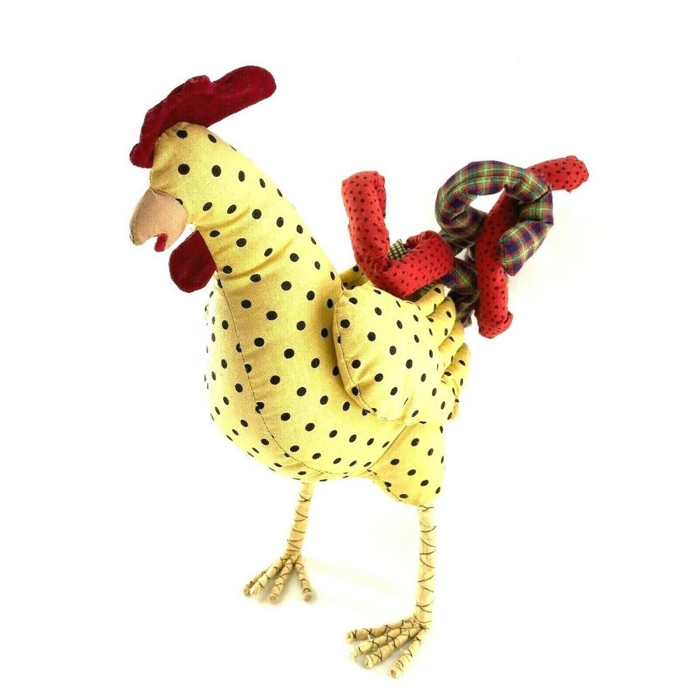 Gallerie II Chicken Plush Wire Lags Tails Fabric P